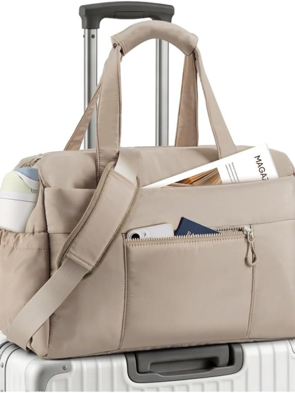 Weekender Bag for Women, Lightweight Puffer Travel Duffle Carry On Bag with Wet